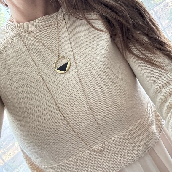 Express Gold and Black Geometric Necklace - Picture 1 of 5